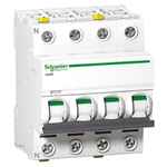 Schneider Electric Acti 9 iC60H MCB, 4P, 63A Curve D, 12 → 133V AC, 220 → 250V DC, 10 kA Breaking Capacity