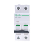 Schneider Electric Acti 9 iC60H MCB, 2P, 20A Curve B, 440V AC, 100 → 133V DC, 10 kA Breaking Capacity