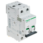 Schneider Electric Acti 9 iC60H MCB Mini Circuit Breaker, 2P, 1A Curve C, 12 → 133 V, 220 → 240 V, 380