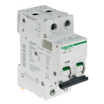 Schneider Electric Acti 9 iC60H MCB, 2P, 4A Curve D, 440V AC, 100 → 133V DC, 10 kA Breaking Capacity