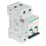 Schneider Electric Acti 9 iC60H MCB, 2P, 16A Curve D, 440V AC, 100 → 133V DC, 10 kA Breaking Capacity