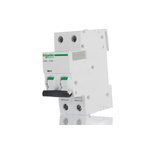 Schneider Electric Acti 9 iC60H MCB, 2P, 25A Curve D, 440V AC, 100 → 133V DC, 10 kA Breaking Capacity