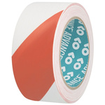 Advance Tapes AT8 Red/White PVC 33m Hazard Tape, 0.14mm Thickness