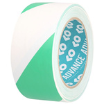 Advance Tapes AT8 Green/White PVC 33m Hazard Tape, 0.14mm Thickness