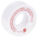 RS PRO White PTFE Tape, 12m x 12mm x 0.075mm