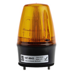 RS PRO Amber Flashing Beacon, 10 → 100 V dc, 20 → 72 V ac, Surface Mount, Wall Mount, Xenon Bulb