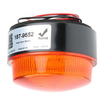 RS PRO Amber Flashing Beacon, 18 → 30 V dc, Stud Mount, Surface Mount, Xenon Bulb, IP67