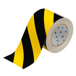 Brady Black, Yellow Rubber 30.48m Floor Tape, 0.2mm Thickness