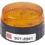 RS PRO Amber Flashing Beacon, 10 → 100 V dc, Screw Mount, LED Bulb, IP67