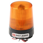 RS PRO Amber Flashing Beacon, 10 → 100 V dc, Screw Mount, LED Bulb, IP67