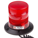 RS PRO Red Flashing Beacon, 10 → 100 V dc, Magnetic Mount, LED Bulb, IP56