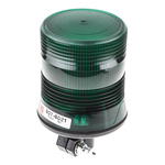 RS PRO Green Flashing Beacon, 10 → 100 V dc, DIN Mount, Tube Mount, LED Bulb, IP56