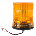 RS PRO Amber Flashing Beacon, 10 → 100 V dc, Single Point Mount, LED Bulb, IP56