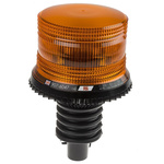 RS PRO Amber Flashing Beacon, 10 → 30 V dc, Flexi DIN Mount, LED Bulb, IP56