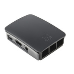 Raspberry Pi Plastic Case for use with Raspberry Pi 2B, Raspberry Pi 3B, Raspberry Pi 3B+ in Black, Grey