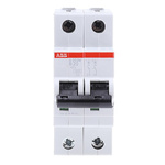 ABB System Pro M Compact S200M MCB, 2P, 20A Curve B, 440V AC, 125V DC, 10 kA Breaking Capacity