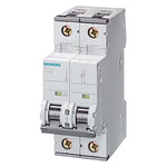 Siemens Sentron 5SY4 MCB, 2P, 1A Curve D, 400V AC, 10 kA Breaking Capacity