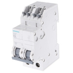 Siemens Sentron 5SJ6 MCB, 2P, 10A Curve B, 230V AC, 60V DC, 6 kA Breaking Capacity