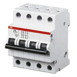 ABB System Pro M Compact S200M MCB, 4P, 6A Curve B, 400V AC, 10 kA Breaking Capacity