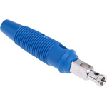 Hirschmann Test & Measurement Blue Male Banana Plug - Solder Termination, 30 V ac, 60V dc, 30A