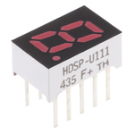 HDSP-U111 Broadcom 7-Segment LED Display, CA Red 3.6 mcd RH DP 8mm