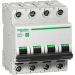 Schneider Electric Multi 9 MCB Mini Circuit Breaker, 4P, 10A Curve D, 277V AC