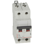 Legrand DX3 Circuit Breaker, 2P, 6A Curve D, 400V AC, 10 kA Breaking Capacity
