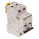 Schneider Electric Acti 9 iC60N MCB, 2P, 1A Curve C, 100 → 130V AC, 12 → 144V DC, 6 kA Breaking Capacity