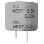 NIC Components 0.1F Supercapacitor EDLC -20 → +80% Tolerance, NEXT 5.5V dc, Through Hole