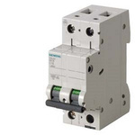 Siemens SENTRON 5SL4 MCB, 2P, 16A Curve C, 400V AC, 72V DC, 10 kA Breaking Capacity