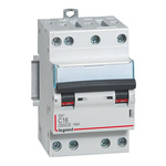 Legrand DX3 Circuit Breaker, 4P, 16A Curve C, 400V AC, 10 kA Breaking Capacity