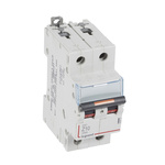 Legrand DX3 Circuit Breaker, 2P, 10A, Type Z, 400V AC, 25 kA Breaking Capacity