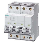 Siemens Sentron 5SY4 MCB, 4P, 63A Curve B, 400V AC, 10 kA Breaking Capacity