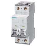 Siemens SENTRON 5SY5 MCB, 2P, 2A Curve C, 10 kA Breaking Capacity