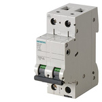 Siemens SENTRON 5SL4 MCB, 2P, 10A Curve C, 400V AC, 72V DC, 10 kA Breaking Capacity