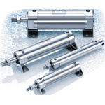 SMC Pneumatic Roundline Cylinder 16mm Bore, 100mm Stroke, CJ5-S Series, Double Acting
