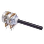 Radiohm 2 Gang Rotary Carbon Potentiometer with an 6 mm Dia. Shaft - 4.7kΩ, ±20%, 0.4W Power Rating, Linear, Panel Mount