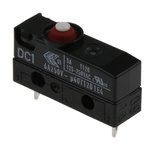 SPST-NC Button Microswitch, 6 A @ 250 V ac