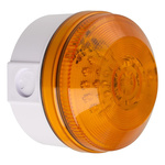 Moflash LED195 Series Amber Flashing Beacon, 8 → 20 V ac/dc, Surface Mount, Wall Mount, LED Bulb, IP65