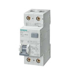 Siemens RCBO, 16A Current Rating, 2P Poles, 30mA Trip Sensitivity, Type C, Sentron Range