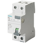 Siemens RCBO, 25A Current Rating, 2P Poles, 30mA Trip Sensitivity, Type AC, Sentron Range