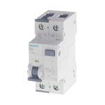 Siemens RCBO, 13A Current Rating, 2P Poles, 30mA Trip Sensitivity, Sentron Range