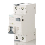 Siemens RCBO, 6A Current Rating, 2P Poles, 30mA Trip Sensitivity, Type C, Sentron Range
