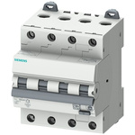 Siemens RCBO, 16A Current Rating, 4P Poles, 30mA Trip Sensitivity, Type C, Sentron Range