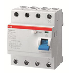 ABB F200 RCCB, 25A, 4 Pole, 100mA, Type AC, 230V ac