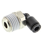 Legris Threaded-to-Tube Elbow Connector R 1/4 to Push In 4 mm, LF3000 Series, 20 bar