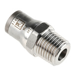 Legris Threaded-to-Tube Pneumatic Fitting, R 1/4 to, Push In 8 mm, LF3800 Series, 20 bar
