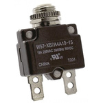 TE Connectivity Thermal Circuit Breaker - W57 Single Pole 250V ac Voltage Rating, 15A Current Rating