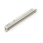ERNI 64 Way 2.54mm Pitch, Type R Class C2, 3 Row, Right Angle DIN 41612 Connector, Socket