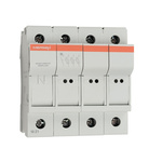 Mersen 25A Rail Mount Fuse Holder for 8 x 31mm Fuse, 3P+N, 400V ac